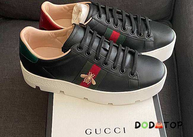GUCCI Ace Embroidered Low-Top Sneaker Black - 1