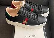 GUCCI Ace Embroidered Low-Top Sneaker Black - 1