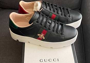 GUCCI Ace Embroidered Low-Top Sneaker Black