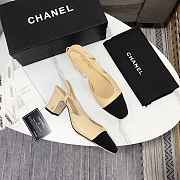 Chanel Slingback with 6 cm Heel in Beige  - 6