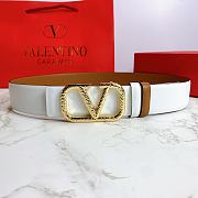 Valentino Reverisble Belt White/Brown Size 4 cm wide/ 80-95 cm long - 1