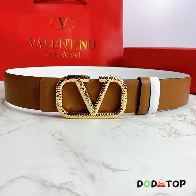 Valentino Reverisble Belt Brown/White Size 4 cm wide/ 80-95 cm long - 1