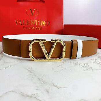Valentino Reverisble Belt Brown/White Size 4 cm wide/ 80-95 cm long