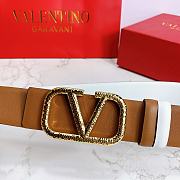 Valentino Reverisble Belt Brown/White Size 4 cm wide/ 80-95 cm long - 3