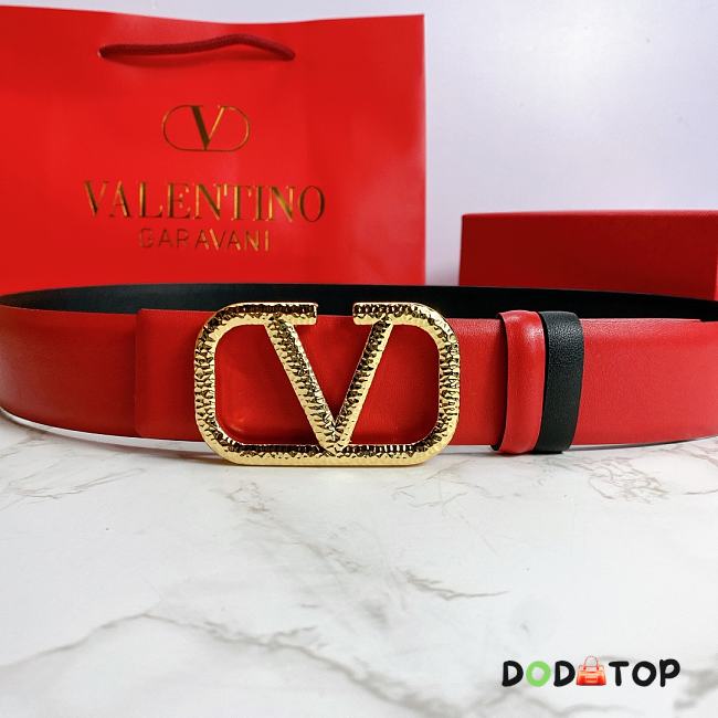 Valentino Reverisble Belt Red/Black Size 4 cm wide/ 80-95 cm long - 1