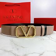 Valentino Reverisble Belt Rose Beige/Black Size 4 cm wide/ 80-95 cm long - 1