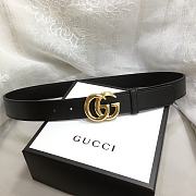 GG Marmont Leather Belt With Shiny Buckle Black 3 cm - 6