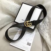 GG Marmont Leather Belt With Shiny Buckle Black 3 cm - 4