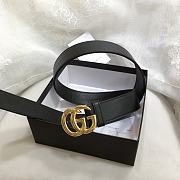 GG Marmont Leather Belt With Shiny Buckle Black 3 cm - 5