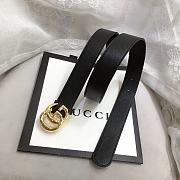 GG Marmont Leather Belt With Shiny Buckle Black 3 cm - 2