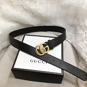 GG Marmont Leather Belt With Shiny Buckle Black 3 cm - 3
