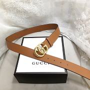 GG Marmont Leather Belt With Shiny Buckle Brown 3 cm - 5