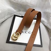 GG Marmont Leather Belt With Shiny Buckle Brown 3 cm - 4