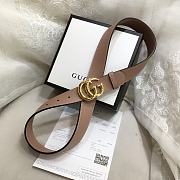 GG Marmont Leather Belt With Shiny Buckle Rose Beige 3 cm - 2