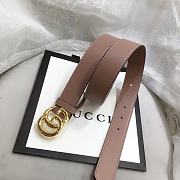 GG Marmont Leather Belt With Shiny Buckle Rose Beige 3 cm - 4