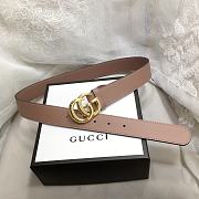 GG Marmont Leather Belt With Shiny Buckle Rose Beige 3 cm - 3