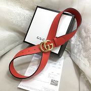 GG Marmont Leather Belt With Shiny Buckle Red 3 cm - 6
