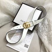 GG Marmont Leather Belt With Shiny Buckle White 3 cm - 6