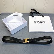 Celine Cowhide Leather Belt Black Size 2.5 cm - 1
