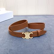 Celine Cowhide Leather Belt Brown Size 2.5 cm - 2