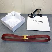 Celine Cowhide Leather Belt Bordeaux Size 2.5 cm - 1