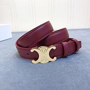 Celine Cowhide Leather Belt Bordeaux Size 2.5 cm - 2