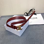 Celine Cowhide Leather Belt Bordeaux Size 2.5 cm - 4