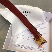 Celine Cowhide Leather Belt Bordeaux Size 2.5 cm - 6