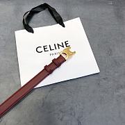 Celine Cowhide Leather Belt Bordeaux Size 2.5 cm - 5