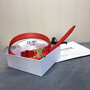 Celine Cowhide Leather Belt Red Size 2.5 cm - 2