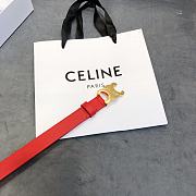 Celine Cowhide Leather Belt Red Size 2.5 cm - 3