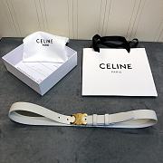 Celine Cowhide Leather Belt White Size 2.5 cm - 1