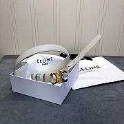 Celine Cowhide Leather Belt White Size 2.5 cm - 2
