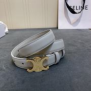 Celine Cowhide Leather Belt White Size 2.5 cm - 3