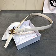 Celine Cowhide Leather Belt White Size 2.5 cm - 6