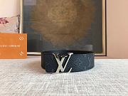 Louis Vuitton Monogram Eclipse Initiales Belt Silver-tone Metal Size 4 cm - 1