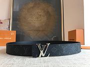 Louis Vuitton Monogram Eclipse Initiales Belt Silver-tone Metal Size 4 cm - 2