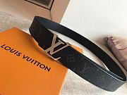 Louis Vuitton Monogram Eclipse Initiales Belt Silver-tone Metal Size 4 cm - 4