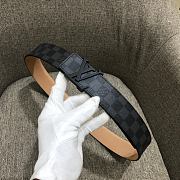 Louis Vuitton Damier Graphie Initiales Belt Black Gray Size 4 cm - 3