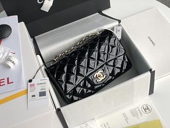 Chanel Patent Leather Flap Bag Black & Gold-tone Hardware 20 cm 