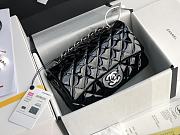 Chanel Patent Leather Flap Bag Black & Silver-tone Hardware 20 cm - 1