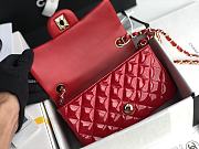 Chanel Patent Leather Flap Bag Red & Gold-tone Hardware 20 cm - 4