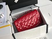 Chanel Patent Leather Flap Bag Red & Silver-tone Hardware 20 cm - 3