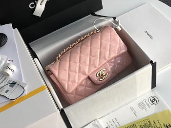Chanel Patent Leather Flap Bag Light Pink & Gold-tone Hardware 20 cm