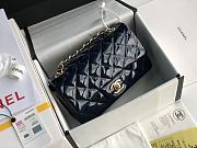 Chanel Patent Leather Flap Bag Navy Blue & Gold-tone Hardware 20 cm - 1