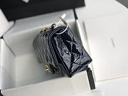 Chanel Patent Leather Flap Bag Navy Blue & Gold-tone Hardware 20 cm - 6