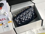 Chanel Patent Leather Flap Bag Navy Blue & Gold-tone Hardware 20 cm - 5