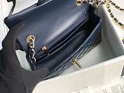 Chanel Patent Leather Flap Bag Navy Blue & Gold-tone Hardware 20 cm - 4