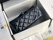 Chanel Patent Leather Flap Bag Navy Blue & Silver-tone Hardware 20 cm - 6