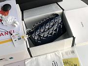 Chanel Patent Leather Flap Bag Navy Blue & Silver-tone Hardware 20 cm - 5